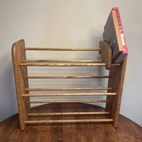 Vtg oak wood book - cd, dvd