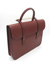 Rutherfords English Bridle Leather Music Case, Briefcase. Chestnut.