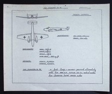 Original WWII Junkers Ju 86 Recognition Drawing – German Troop Carrier / Bomber
