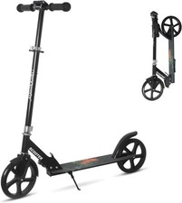 Lightweight Adjustable Height Folding Kick Scooter with Large Sturdy Wheels
