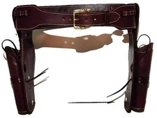 Leather western gun belt - western,