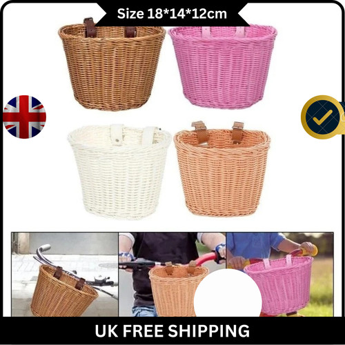 Handwoven rattan bike basket - rattan,