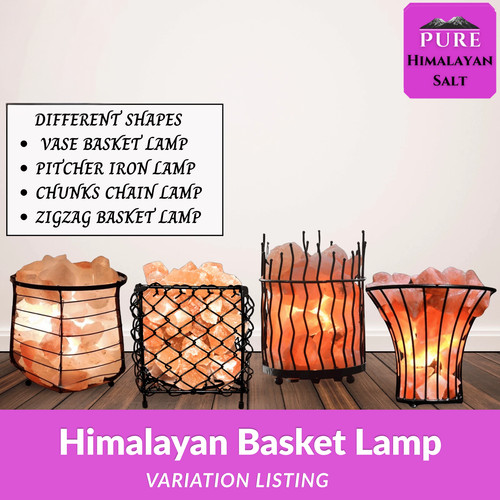 Himalayan salt basket lamp - himalayan,