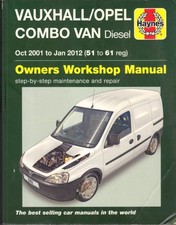 VAUXHALL COMBO VAN,1.3 & 1.7 CDTi TURBO DIESEL HAYNES MANUAL 2001-2012