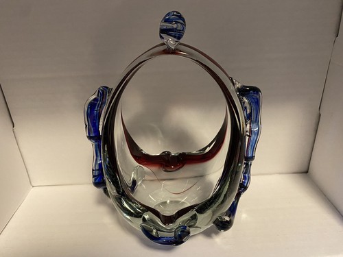 Murano art glass - glass, basket
