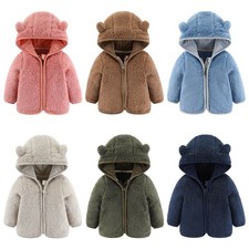 Newborn Baby Boys Girls Teddy Bear Coat Winter Warm Hooded Furry Jacket Outwear