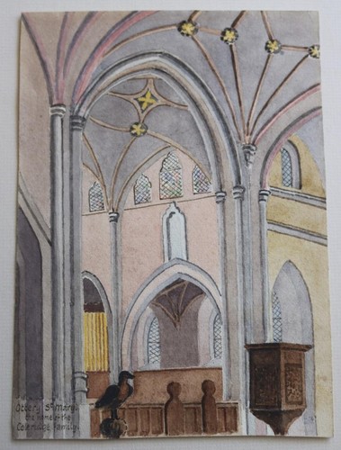 Antique watercolour church - watercolour,