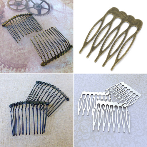 Antique bronze wire hair - antique, comb
