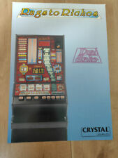 Crystal Leisure "Rags To Riches" Arcade Fruit Club Machine A4 Sales Flyer