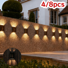 1-8pcs SUPER BRIGHT SOLAR POWERED DOOR FENCE WALL LIGHTS LED OUTDOOR GARDEN LAMP