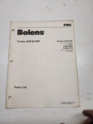 Bolens repair parts - repair, book