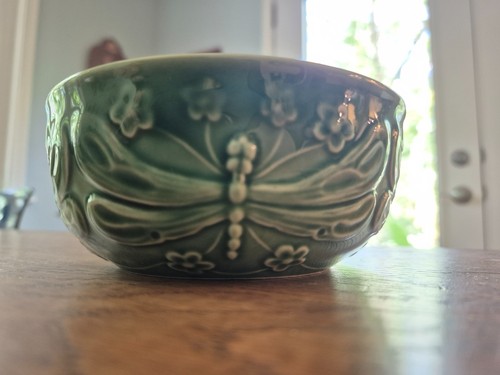 Green dragonfly cereal bowl - bowl, by