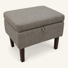 Hampton Grey Fabric Ottoman