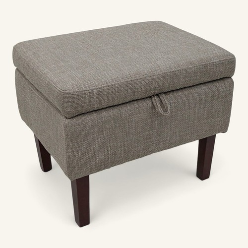Hampton grey fabric ottoman - hampton,