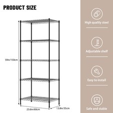 NEW Black Metal Storage Rack