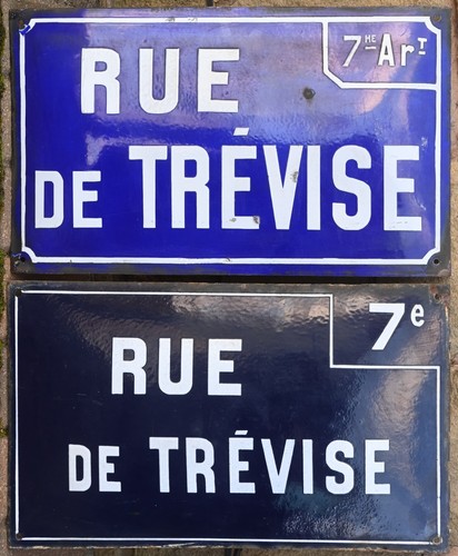 Large old blue french - large, enamel