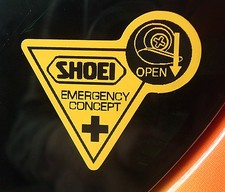 YELLOW TRIANGLE EMERGENCY CONCEPT GENUINE SHOEI HELMET RACE VISOR STICKERS
