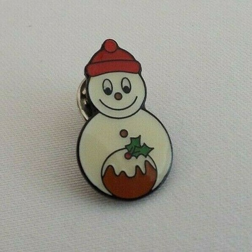Enamel snowman tie - snowman,