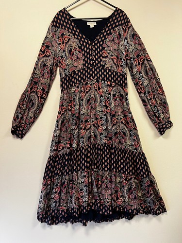 Monsoon black pink paisley