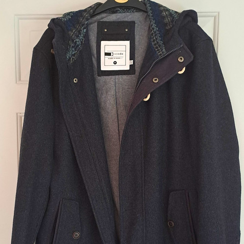 Code mens grey wool hooded - grey,