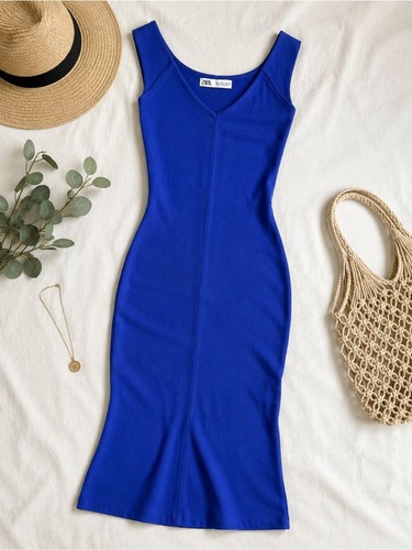 Zara cobalt blue sleeveless - zara,