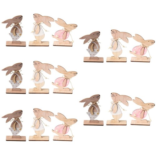 Wooden easter bunny decor - wooden,