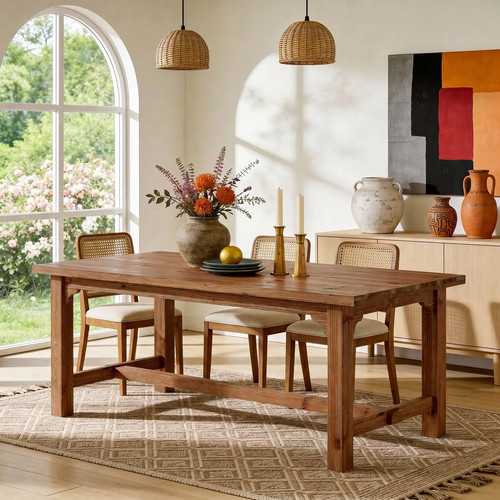 Farmhouse solid wood dining - wood,