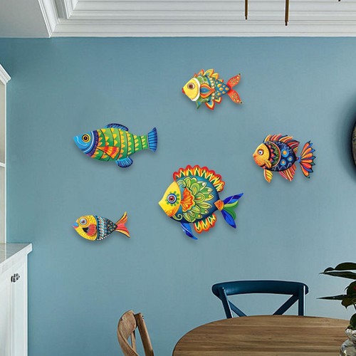 5pcs fish wall sculpture - fish,