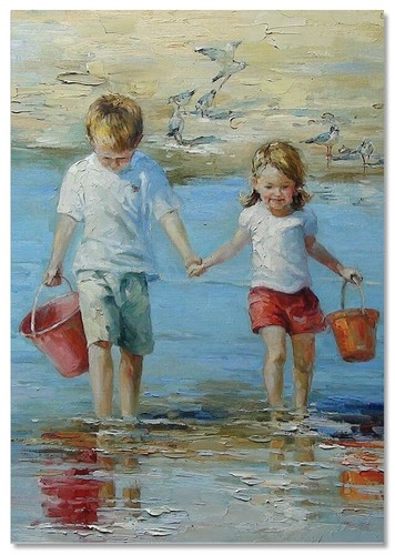 Cute girl boy walk - walk, the