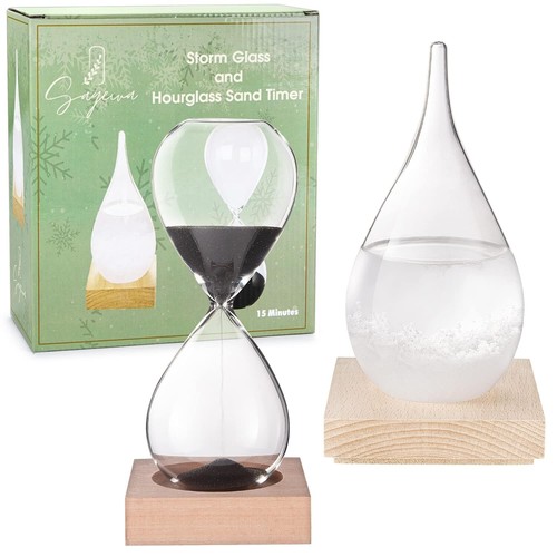 Storm glass barometer black - glass, &