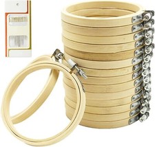 16 Pack 4 inch Mini Bamboo Circle,Embroidery Hoop Cross Stitch Hoop Ring for DIY