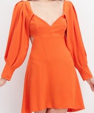 John Zack summer bright backless mini dress in orange size 12