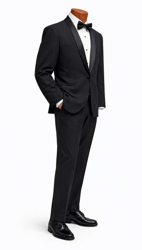 Black satin shawl lapel - satin,