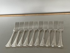 SET OF 10 SILVER PLATED TABLE FORKS (TF-XX2) 8" LONG   "GEORGE BUTLER"