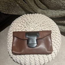 TOAST Leather Clutch Bag Brown