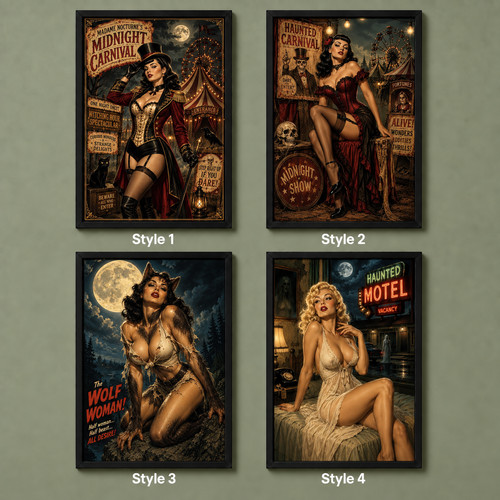 Retro vintage horror movie pin - retro,