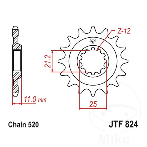 Front sprocket 520 - front, 16