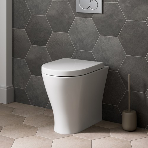 Back wall toilet btw pan - toilet, wc