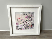 Jane Morgan Poppy & Pinks Framed Print & Mount 33.5 x 33.5cm Pink White - £35