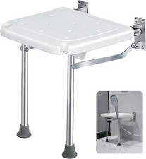 Nisorpa Folding Shower Seat Wall Mounted Bath Stool Bath Chair with Non-Slip Fee
