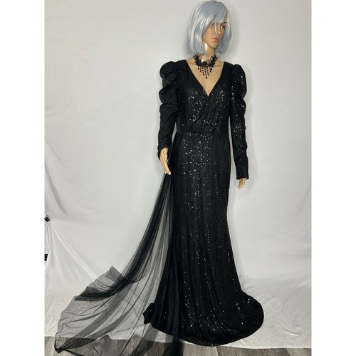 Black sequin gothic witch - sequin, gown