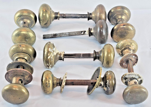 Antique brass door - brass, knobs