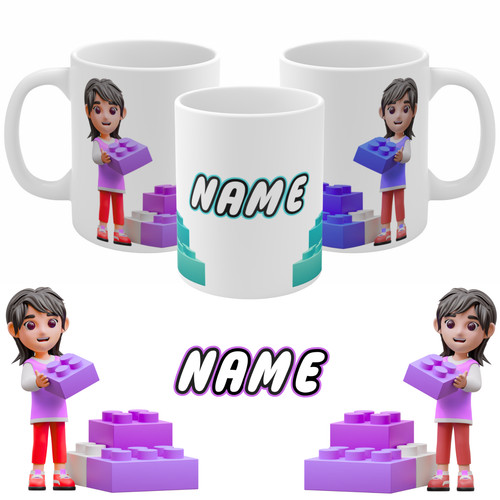 Personalised lego girl block - personalised,