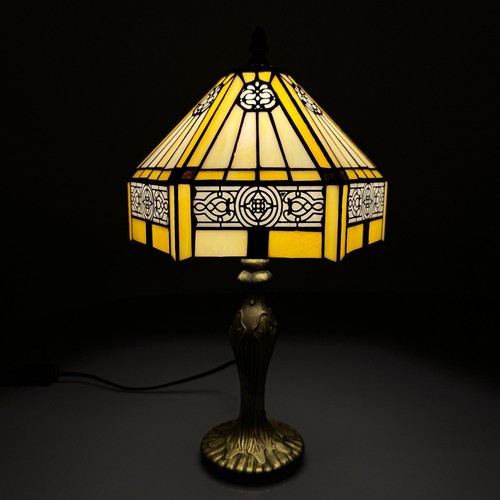 Yellow tiffany style table - tiffany,