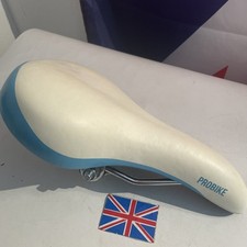 Shop Soiled Lady’s Bike Padded Saddle Seat with Clamp White/ Blue