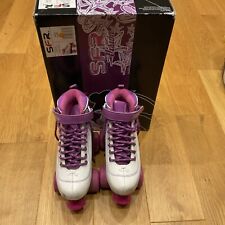 SFR Vision II Kids Quad Roller Skates - White Purple Pink