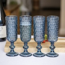 Set Of 4 Diamond Glass