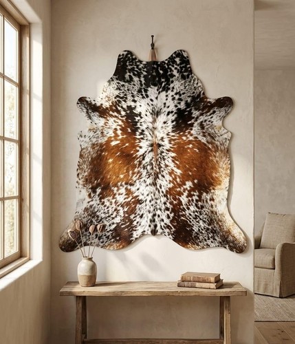 Genuine tricolor cowhide - tricolor, rug