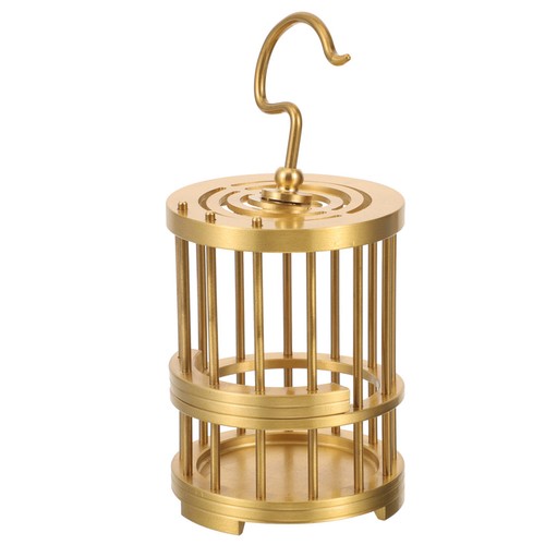 Golden copper bird - bird, cage