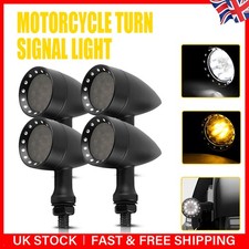 4x Black Motorcycle Bullet LED Turn Signal Light Indicators Amber White DRL 10MM